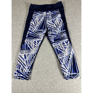 Calvin Klein Performance Wick Leggings Women’s M Blue Black White Active Capri